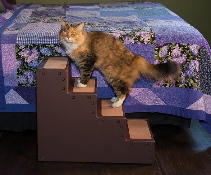 Pet Gear Pet Step IV Pet Stairs for Small Dogs and Cats up to 50 pounds, Lightweight, No Tools Required, 13 Colors to Choose from, Chocolate