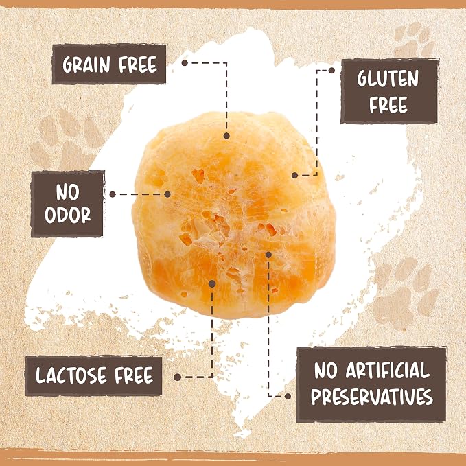 Mighty Paw Yak Cheese Puffs for Dogs - Crunchy All-Natural Pet Treats - Odorless Limited-Ingredient Chews for Puppies & Power-Chewers - Rich in Protein and Calcium - Easy to Chew (8 oz.)