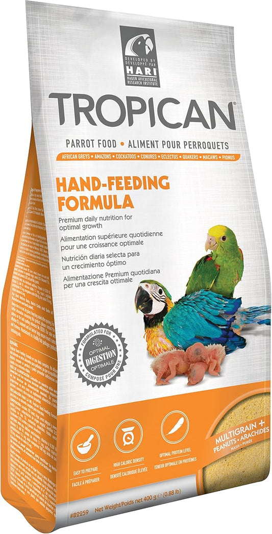 HARI Tropican Bird Food, Hagen Parrot Food Hand Feeding Formula, Easy to Mix, 4.4 lbs Bag