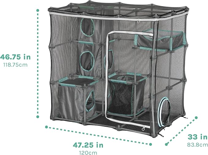 Kitty City Outdoor Catio Furniture and Play Kits for Cats, Outdoor Mega Kit