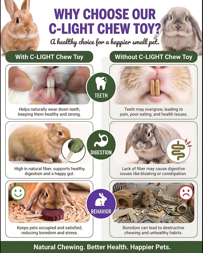 C-LIGHT Guinea Pig Chew Toys, Rotating Spinner + 8 Pcs Timothy Hay Rabbit Chew for Teeth Grind & Digestion, Rust-Proof Aluminum Toy, for Rabbit, Bunny, Chinchilla, Hamster Dental Health (Sliver)