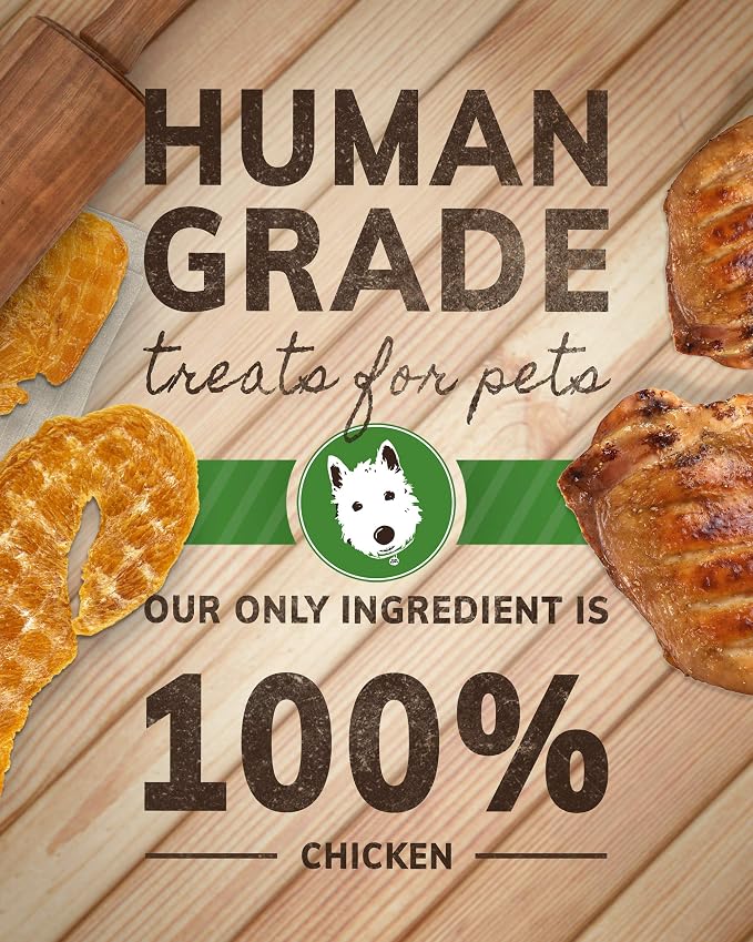 Wiley's Chicken Jerky Pet Treats | Grain Free Dog Jerky Treats Made in USA | All Natural Pet Treats for Dogs | Chicken Dog Treats (Chicken, 2-Pack 4 oz.)