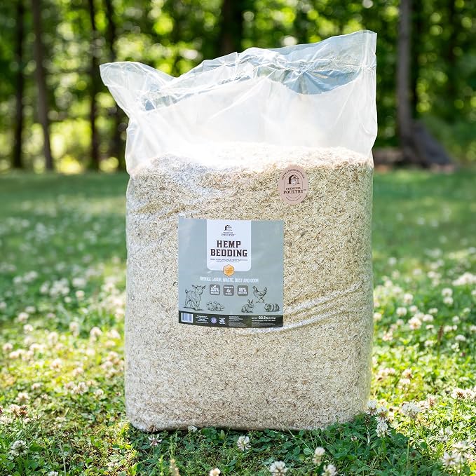 Hemp Bedding for Chickens, Rabbits & Small Animals – Low Dust, Highly Absorbent Hemp Animal Bedding for Chicken Coops, Nesting Boxes & Brooders – Made in USA – 3 Cubic Feet