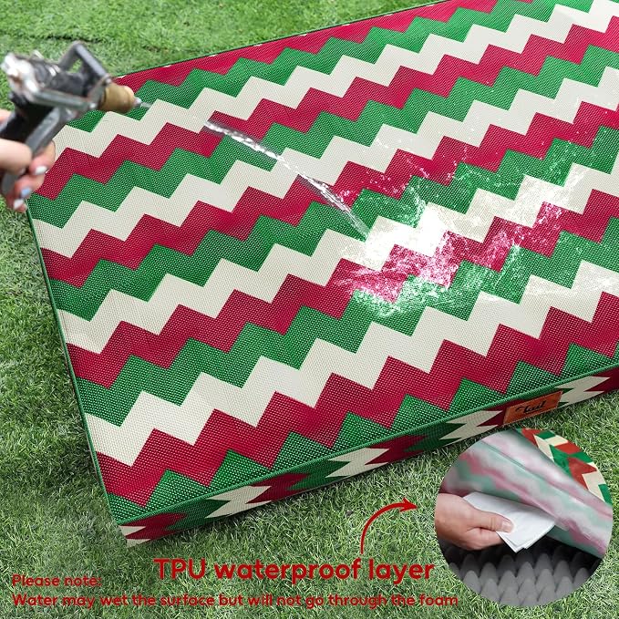 Orthopedic Dog Bed for Large Dogs, Big Waterproof Dog Bed Washable Pet Bed for Large Sized Dogs with Egg Crate Foam Pet Bed Mat, Removable Oxford Cooling Cover, Stripe