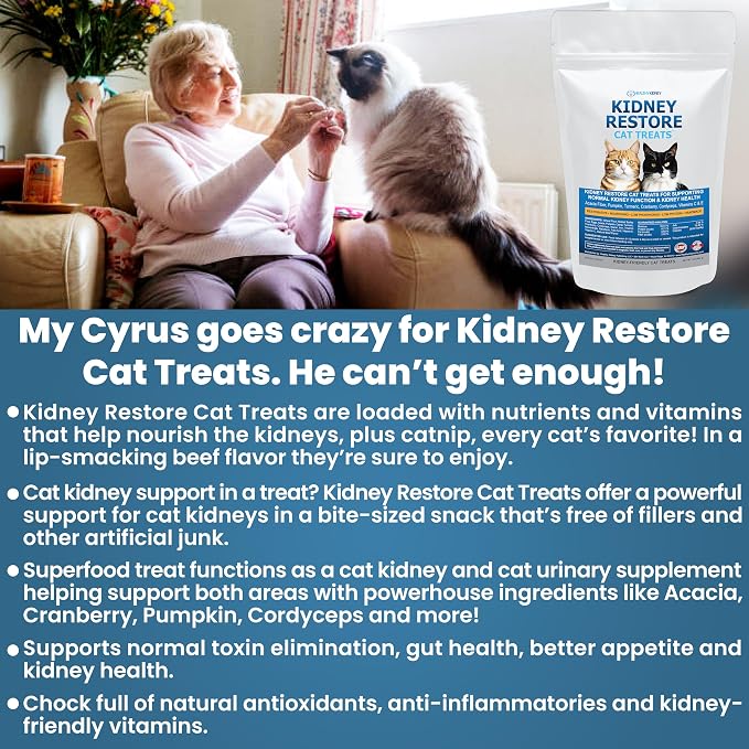 Kidney Restore Cat Treats Tuna: Restorative Cat Treats for Kidney Issues, Low Protein Treats for Any Kidney Diet Cat Food