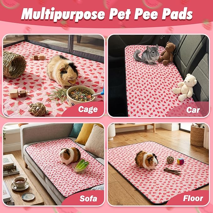 2 PCS Guinea Pig Cage Liner, Reusable Waterproof Guinea Pig Liner, Washable Small Animals Bedding, Super Absorbent Pet Pee Pads Guinea Pig Mats, Rabbit Mats for Cages (36 * 48 inch)