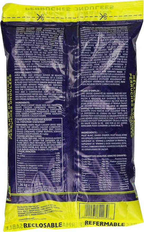 Parakeet/Budgie Staple VME Seed, 3-Pound