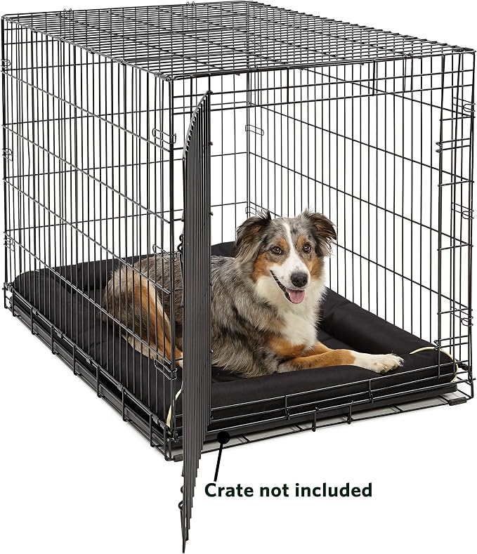 MidWest Homes for Pets Large QuietTime MAXX Ultra-Rugged Dog Bed, Water & Odor Resistant, Bolstered Edge, Non-Slip Bottom, Fits 42-inch Crates, Black