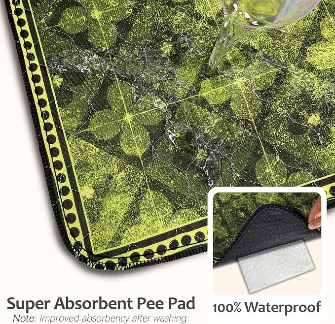Washable Pee Pads for Dogs, Reusable Puppy Potty Training Pads, Ultra-Absorbent Thick Waterproof Leak-Proof Non-Slip Pads & Mat for Crate, Playpen, Floor, Whelping & Housebreaking , 2 Pack 36"x36"