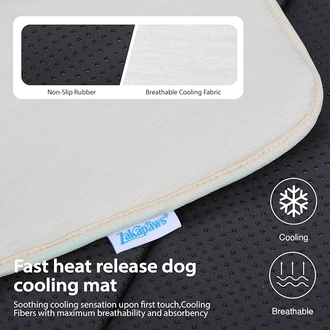 Dog Cooling Mat for Large Dogs – 35"x23" Orthopedic Memory Foam Pad for Summer, Hot Weather & Joint Relief | Washable, Non-Slip Crate Mat for Senior Dogs, Travel & Home (Dark Beige)