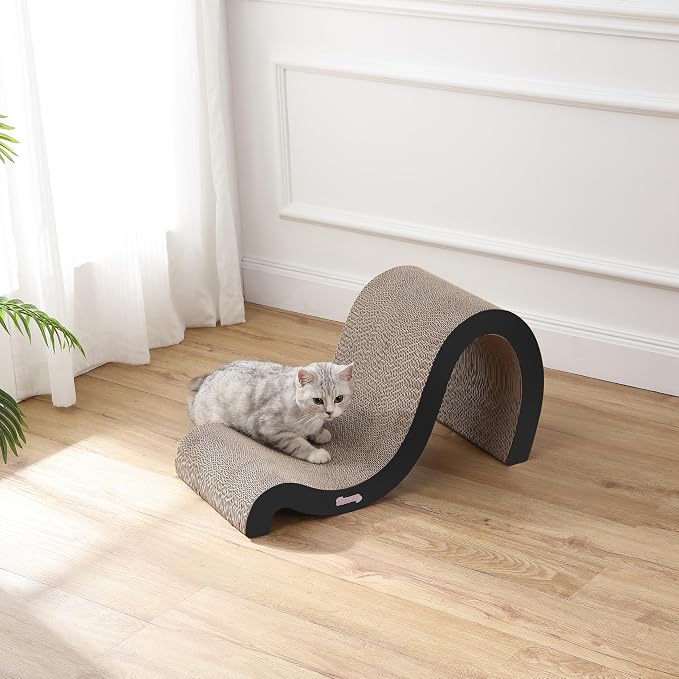 CSR1013A Kona 27" Modern Cardboard Double-Sided Wave Cat Scratcher with Catnip, Ink