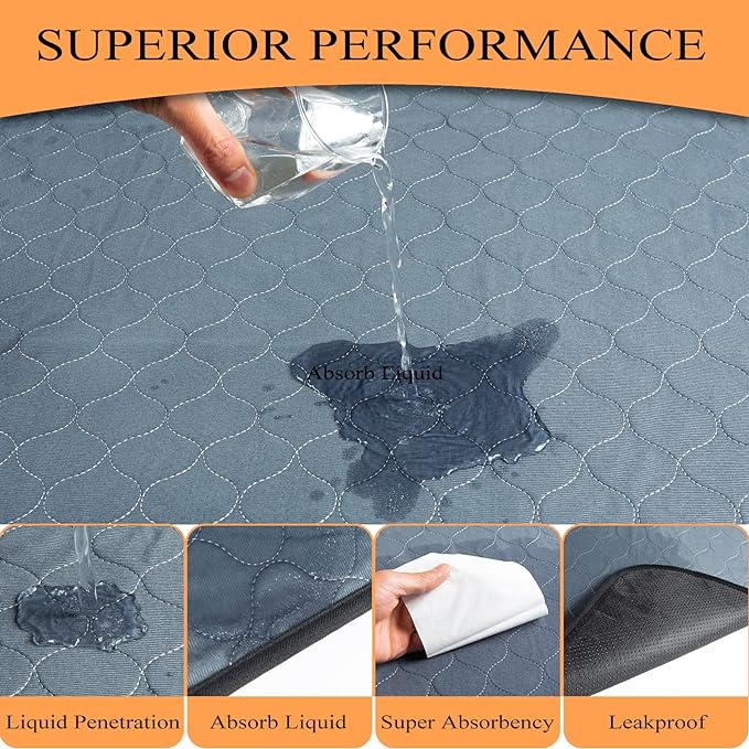 Bunlitent Washable Pee Pads for Dogs 82" x 102", 1 Pack, Reusable Puppy Pads, Dog Training Pads with Quick Dry, Large Anti-Slip Whelping Pad for Pet, Playpen, Incontinence, Housebreaking
