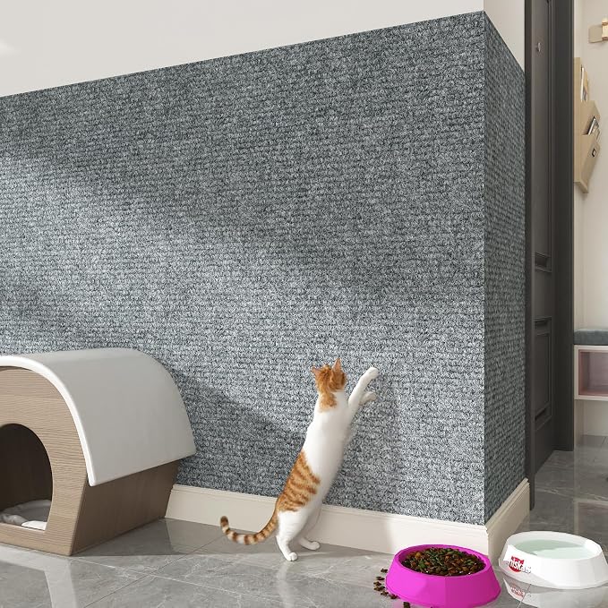 LaCheery Cat Anti Scratch for Furniture Protectors from Cats Scratching 15.8"x79" Cat Scratch Mat for Couch Sofa Protector for Cats Self Adhesive Scratching Pad for Wall Corner Floor Furniture Cover