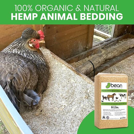 Hemp Animal Bedding 1 Lb = 5.1 Liters of Natural Ground Hurds - Super Absorbent- DUST Free- for Your Horse, Chicken, Rabbit, Reptile, Hamster, Cage Coop or CAT Litter - USA Grown - Carbon Negative