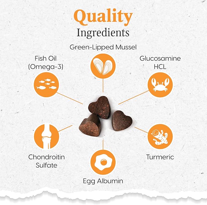 ARK NATURALS Gray Muzzle Old Dogs! Happy Joints! Vet Recommended to Support Cartilage and Joint Function, Glucosamine, 90 Soft Chews,Orange