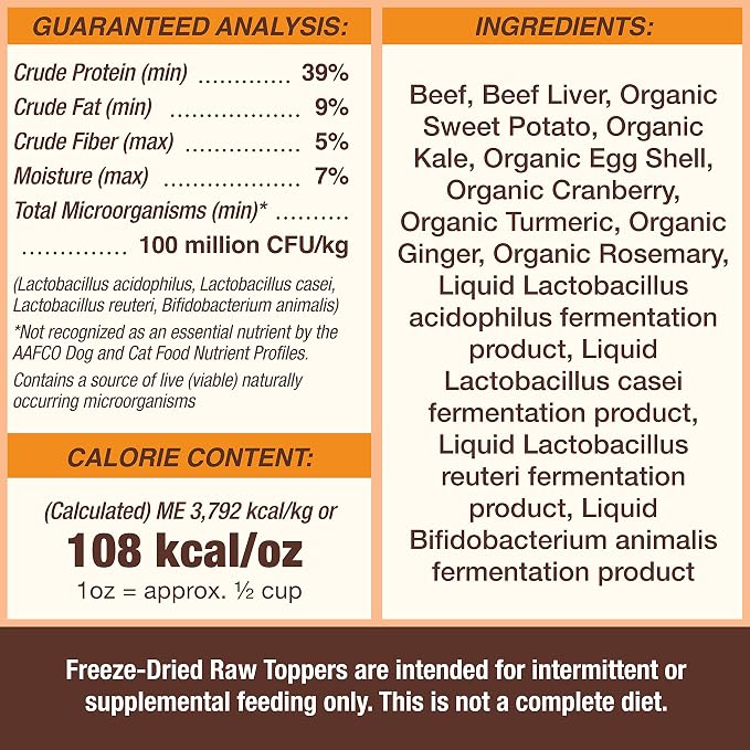 Primal Dog Food Toppers & Cat Food Toppers, Cupboard Cuts, Grain Free Meal Mixers with Probiotics, Raw Freeze Dried Dog Treats & Cat Treats, Great for Training (Beef, 3.5 oz)
