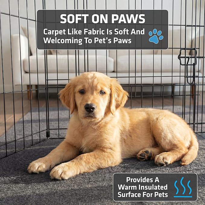 Drymate 2-Pack Jumbo Dog Playpen Mat (60x74), Absorbent, Waterproof, Slip-Resistant, Machine Washable, Reusable Puppy Pad for Training, Whelping, Housebreaking, Incontinence, Crate, Kennel (USA Made)