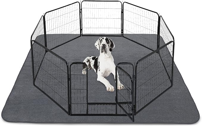 Washable Pee Pads for Dogs,Dog Pee Pads for Puppy Playpen,Puppy Kennel,Dog Crate-Quick Heavy Absorbency,Waterproof,Nonslip,Ideas for Pet Supplies,Gray,54"x54"