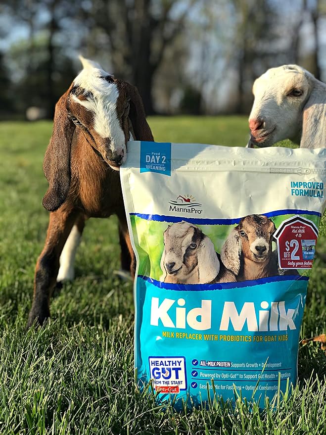 Manna Pro Goat Kid Milk Replacer, High in Protein to Support Growth, Powered by Opti-Gut to Support Gut Health & Digestion, Easy-to-Mix Formula, 4 lbs