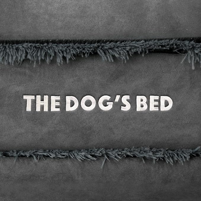 The Dog’s Bed Replacement Outer Cover, Fur Fabric, Grey Fur, XXXL, 6-Inch