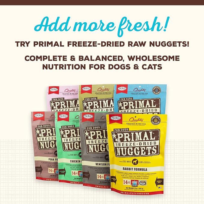 Primal Dog Food Toppers & Cat Food Toppers, Cupboard Cuts, Grain Free Meal Mixers with Probiotics, Raw Freeze Dried Dog Treats & Cat Treats, Great for Training (Fish, 3.5 oz)