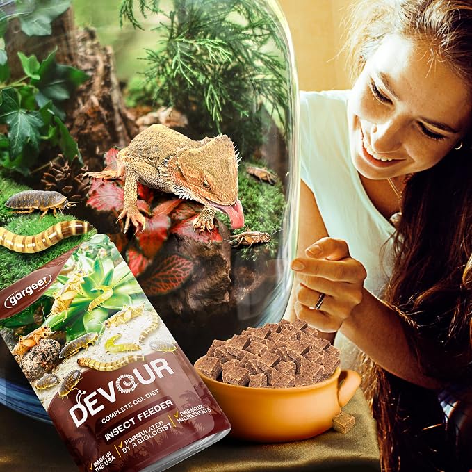 Gargeer Bugs and Insects Food. Complete Gel Diet for Roaches, Crickets, Worms, Dubia, Fly, etc. Made in The USA, Using Premium Nutritional Ingredients. 8oz Powder Turns into 2 Pound of Ready Food.…