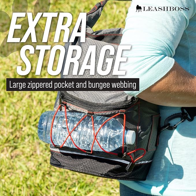Travel Dog Food Carrier with Poop Bag Dispenser and Storage Pocket by Leash Boss