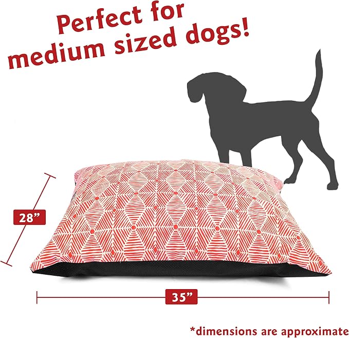 Majestic Pet Rectangle Medium Dog Bed Washable – Non Slip Comfy Pet Bed – Dog Crate Bed Super Value Pillow Dog Bed – Dog Kennel Bed for Sleeping - Dog Bed Medium Breed 35 x 28 Inch – Charlie Salmon