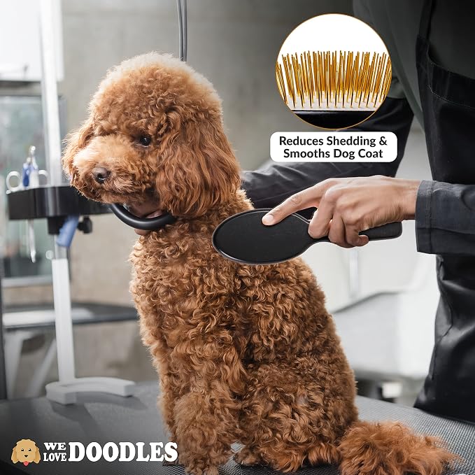We Love Doodles Bundle Premium 3-in-1 Sensitive Skin Dog Shampoo - for Allergies, Itching, Scratching, Anti-Itch and Pin Brush for Dogs - Pet Grooming Detangler for Shedding and Removing Loose Fur
