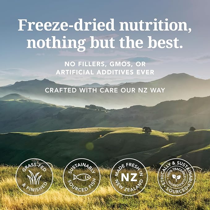 K9 Natural Beef & Hoki Freeze Dried Dog Food, High-Meat Natural Complete Meal or Meal Toppers for Dogs, Grass-Fed Beef & Hoki from New Zealand, Grain-Free, GMO-Free, Complete & Balanced Nutrition, 4lb