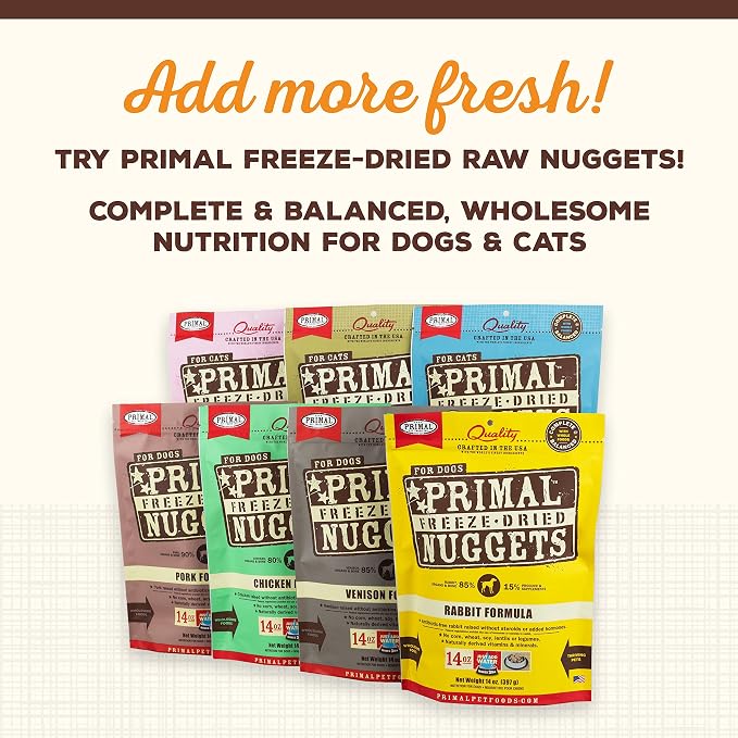 Primal Dog Food Toppers & Cat Food Toppers, Cupboard Cuts, Grain Free Meal Mixers with Probiotics, Raw Freeze Dried Dog Treats & Cat Treats, Great for Training (Beef, 18 oz)