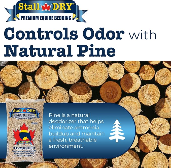 Progressive Planet Stall Dry Premium Equine Bedding Pellets, 35lbs - 100% Natural Kiln-Dried Pine Pellets, Superior Absorption & Odor Control - Eco-Friendly, Biodegradable & Chemical-Free Bedding