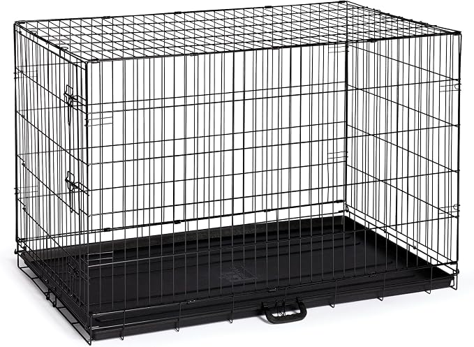 Prevue Pet Products Home On-The-Go Single Door Dog Crate - Extra Large Collapsible Dog Cage for Travel, Indoor, and Outdoor Use, Foldable Kennel Design, Deep Plastic Pan - XL, Black