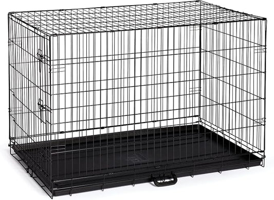 Prevue Pet Products Home On-The-Go Single Door Dog Crate - Extra Large Collapsible Dog Cage for Travel, Indoor, and Outdoor Use, Foldable Kennel Design, Deep Plastic Pan - XL, Black