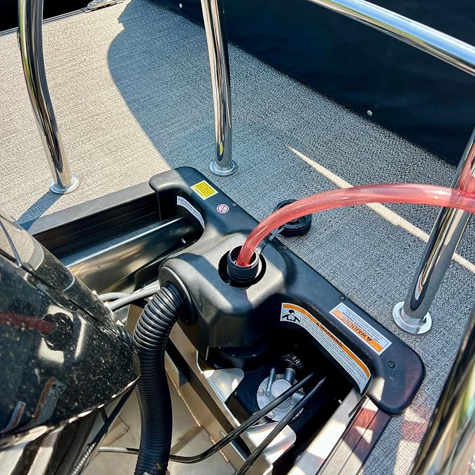 3/4” x 8’ Self-Priming Shaker Jiggler Siphon Hose, FlowPro Siphon Gas & Fuel Transfer Pump, Gas Can Siphon for Boats, Jet Ski, Pontoon. Water Siphon Pump for Hot Tub Drain and Cold Plunge | 7 GPM
