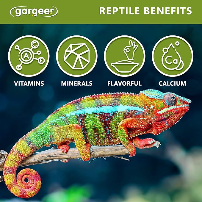 Gargeer All Reptiles Color Enhancer. Magnify Vibrant Colors, and Boost Health with Much Needed Minerals and Vitamins. 2oz Pouch for Weekly Use. Enjoy!