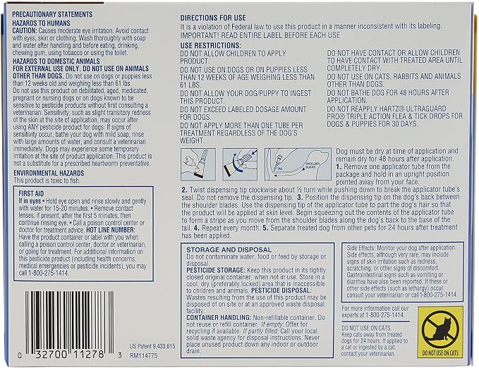 Hartz UltraGuard Pro Flea & Tick Topical Dogs & Puppies Treatment & Prevention, 6 Months, 61-150 lbs