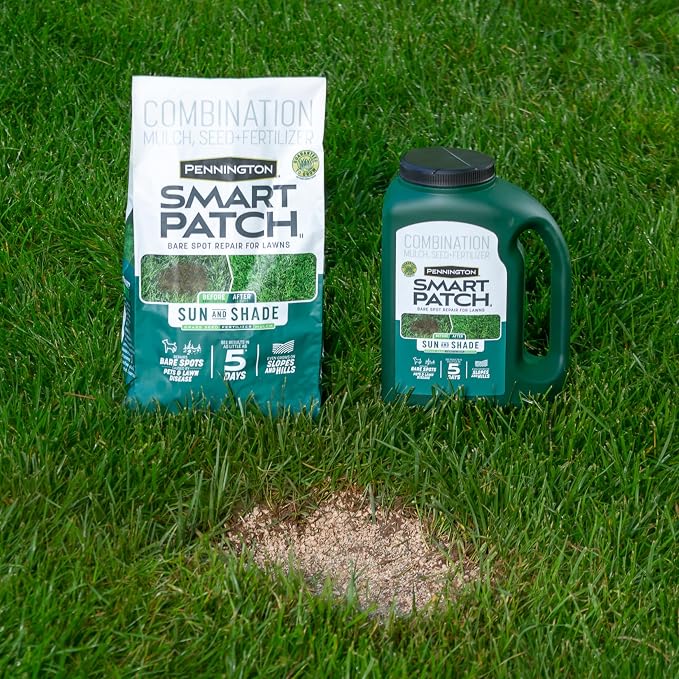 Pennington Smart Patch Grass Seeds for Lawn, Sun and Shade Lawn Grass Repair Mix, 10 LB