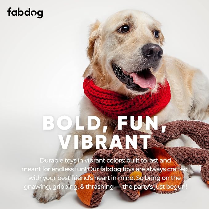 fabdog Floppies Plush Dog Toy - Cute & Durable Squeaky Dog Toys - Best Squeak Toy for Puppies and All Breeds | Ideal Pet Gift| Large Dog
