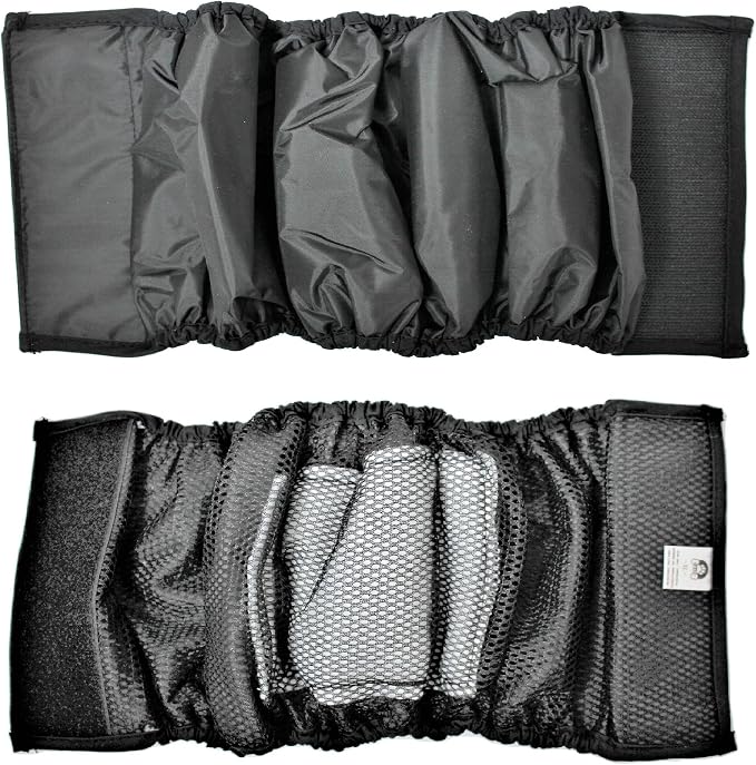 FDC Leak Proof Waterproof Diapers Dog Belly Band Male Wrap Washable Reusable Absorbent Pad Lined for Small Medium Large Pets Black (S: Waist 10" - 12", Pack of 2 Black)