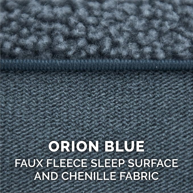 Furhaven Orthopedic Dog Bed for Large Dogs w/ Removable Bolsters & Washable Cover, For Dogs Up to 95 lbs - Sherpa & Chenille Sofa - Orion Blue, Jumbo/XL