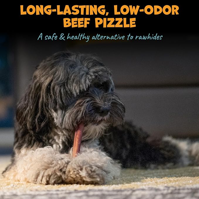 Pack Approved Standard Beef Bully Sticks for Medium Dogs - Long Lasting Dog Chews for Aggressive Chewers - Dog Bully Sticks for Medium Dogs - 6” (12ct)