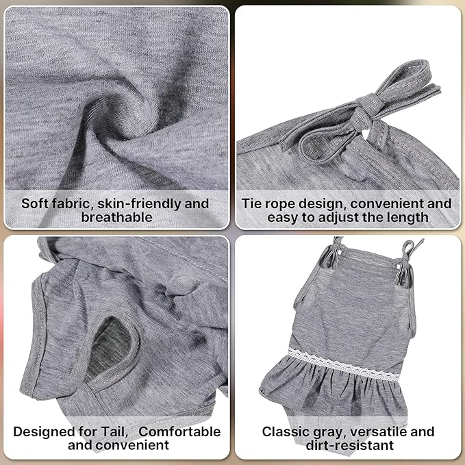 3 Pieces Reusable Female Dog Diapers with Adjustable Suspender Washable Doggy Sanitary Panties Dog Period Diapers Puppy Underwear Jumpsuits for Heat Cycle Female Doggie Pet(XL)