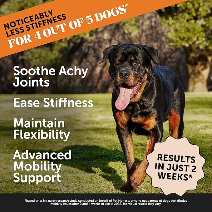 Advanced Formula Hip + Joint Supplement for Dogs - Joint Support with Glucosamine Chondroitin, MSM & Calcium Fructoborate - Fast Acting Mobility + Stiffness for Large Dogs & Seniors (Bacon 90 Ct)