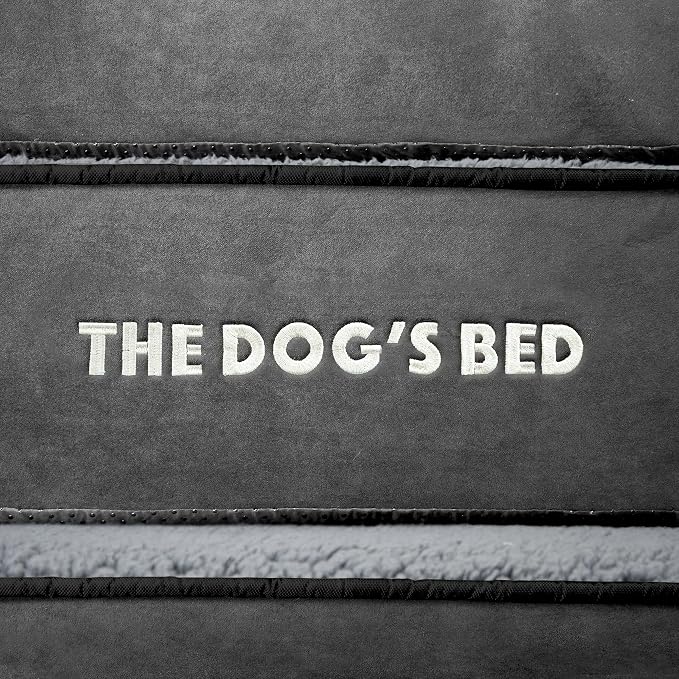 The Dog’s Bed Orthopedic Bolster Dog Bed Replacement Outer Cover - for CertiPUR-Certified Foam Beds, Flannel Fabric, Grey, XXL
