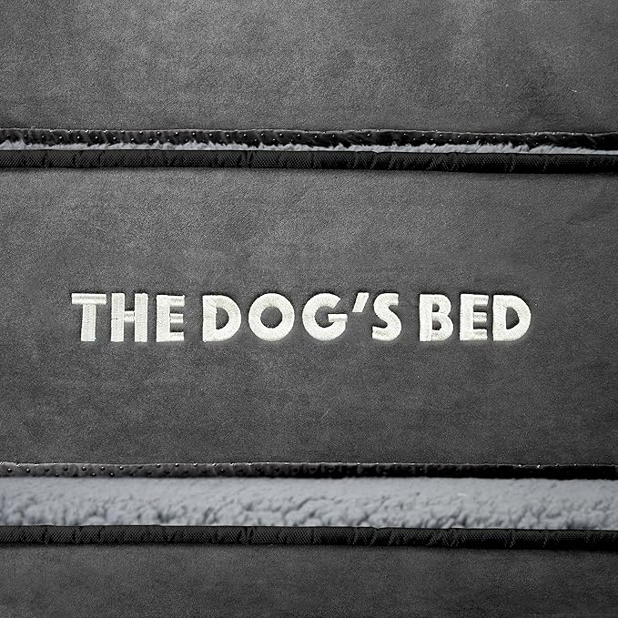 The Dog’s Bed Orthopedic Bolster Dog Bed Replacement Outer Cover - for CertiPUR-Certified Foam Beds, Flannel Fabric, Grey, Medium