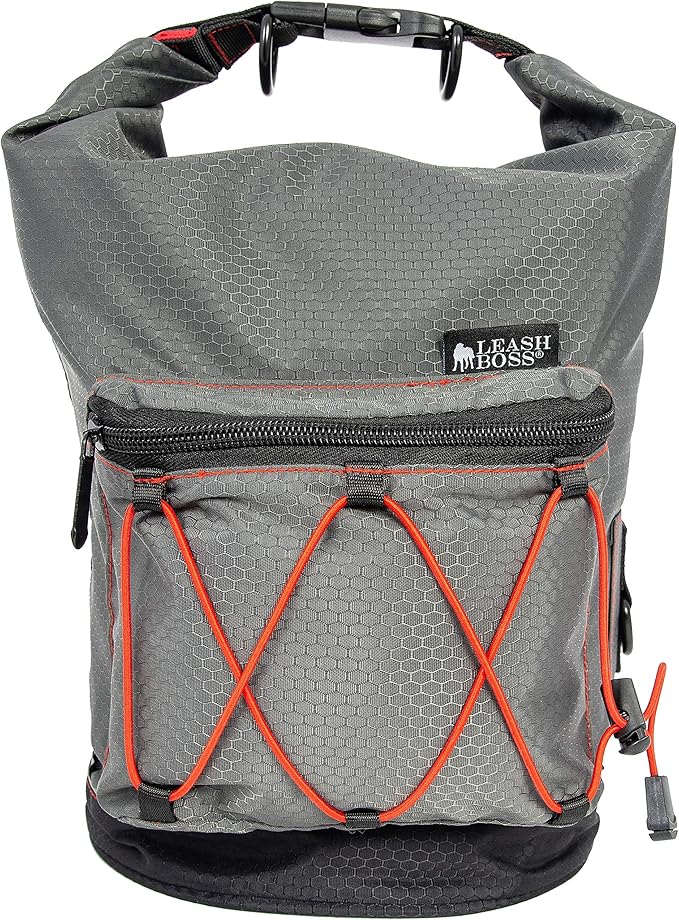 Travel Dog Food Carrier with Poop Bag Dispenser and Storage Pocket by Leash Boss
