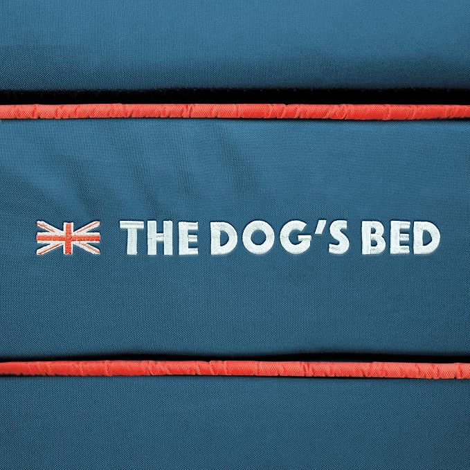 The Dog’s Bed Replacement Outer Cover, Oxford Fabric, Blue with Red Trim & UK Flag, Small, 4-Inch